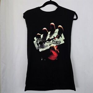 Judas Priest British Steel Band T-Shirt Mens Small Sleeveless Heavy Metal Muscle